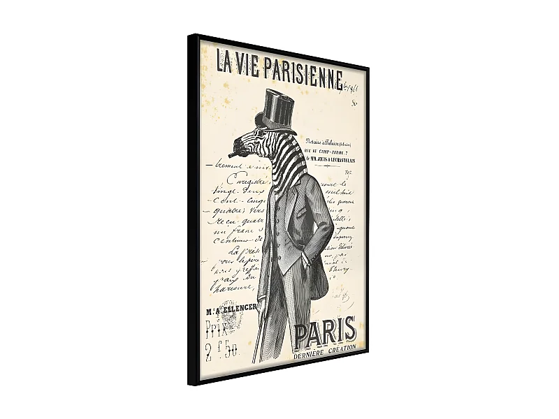 Affiche Murale Encadrée "The Parisian Life" 30 x 42 cm Noir