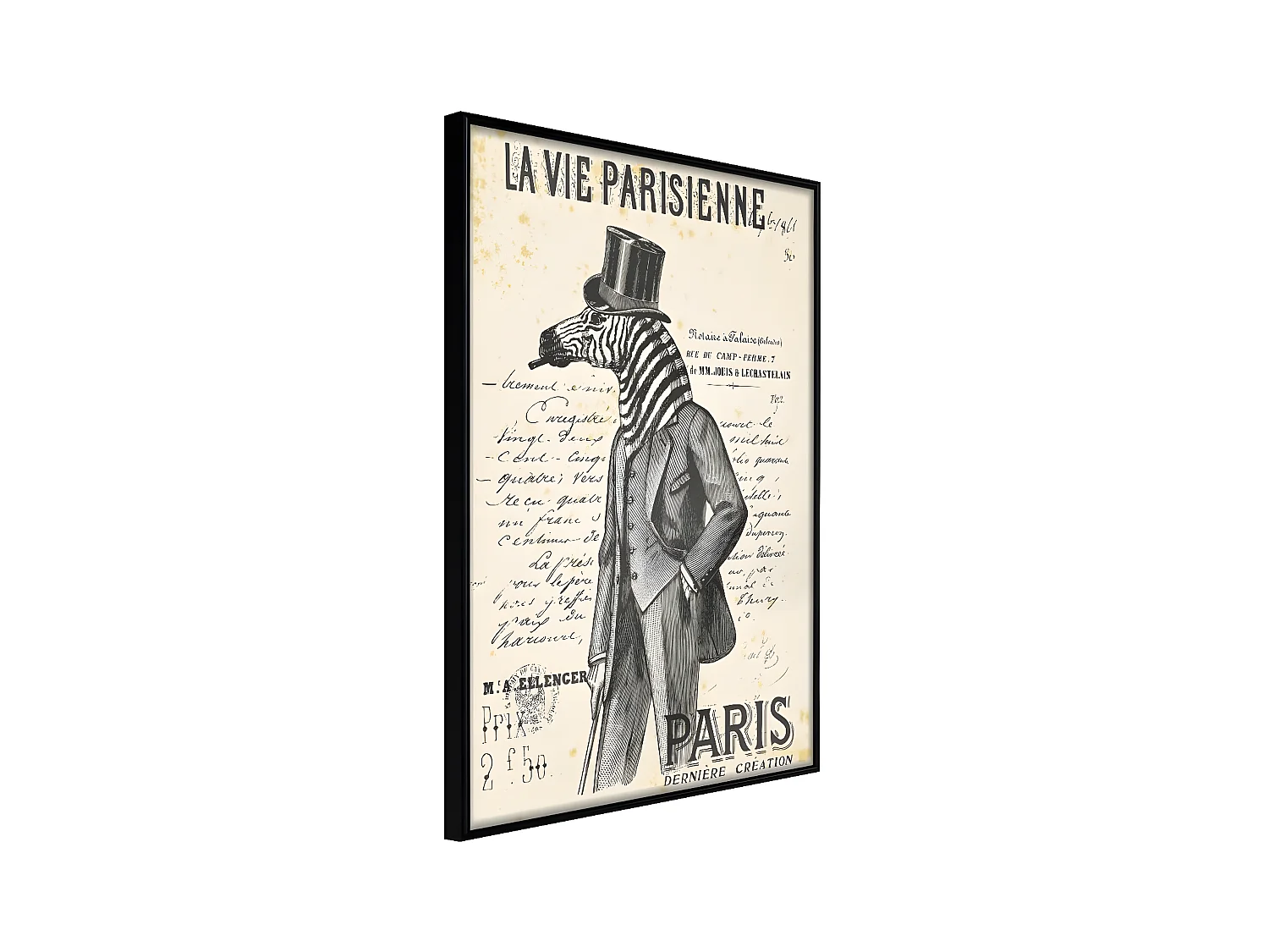Affiche Murale Encadrée "The Parisian Life" 30 x 42 cm Noir