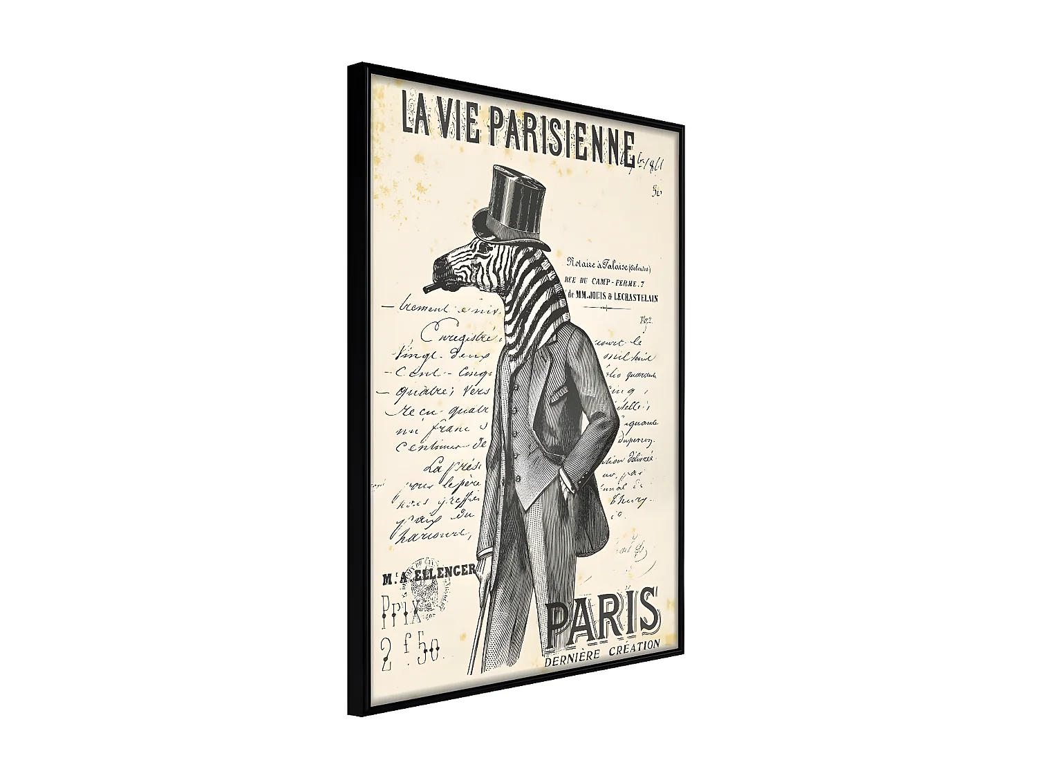 Affiche Murale Encadrée "The Parisian Life" 30 x 42 cm Noir