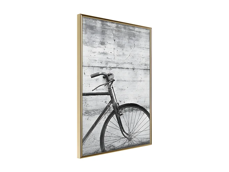 Affiche Murale Encadrée "Bicycle Leaning Against the Wall" 40 x 60 cm Or