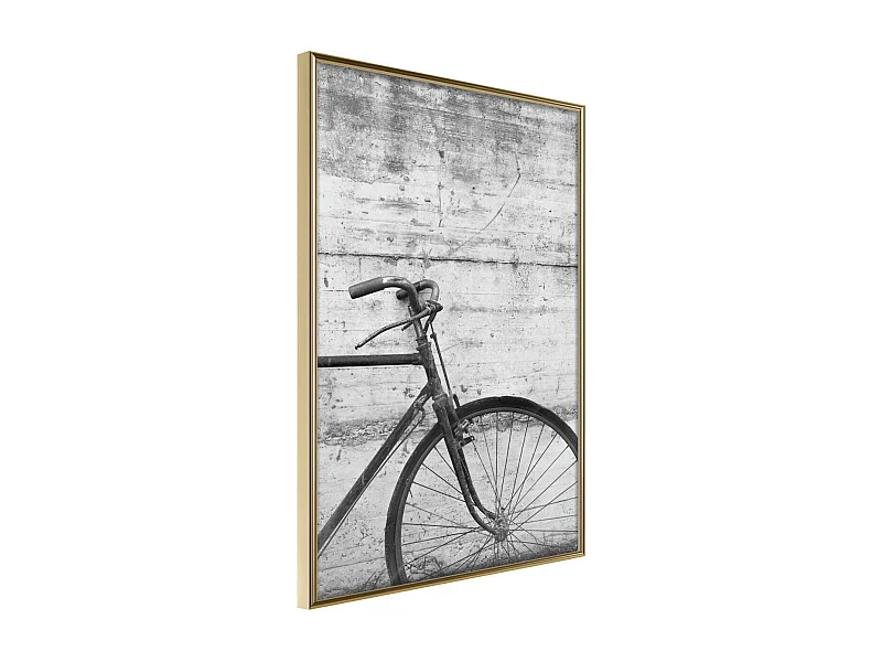 Affiche Murale Encadrée "Bicycle Leaning Against the Wall" 40 x 60 cm Or