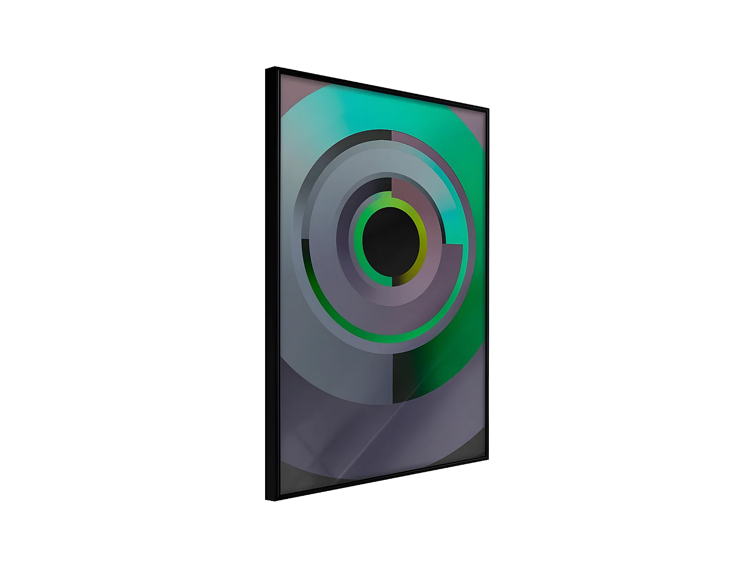 Affiche Murale Encadrée "Green Record" 40 x 60 cm Noir