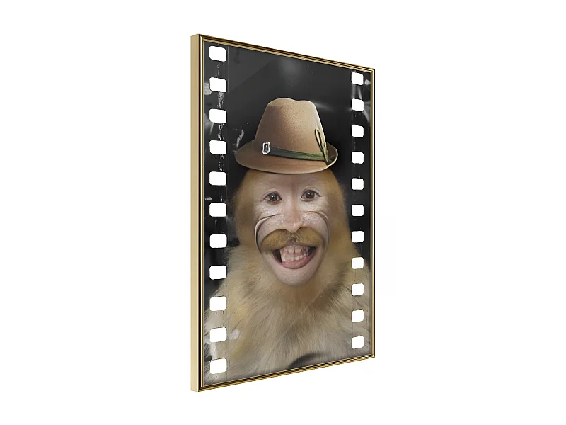 Affiche Murale Encadrée "Dressed Up Monkey" 30 x 42 cm Or