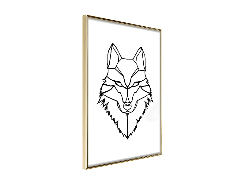 Affiche Murale Encadrée "Wolf Look" 30 x 42 cm Or