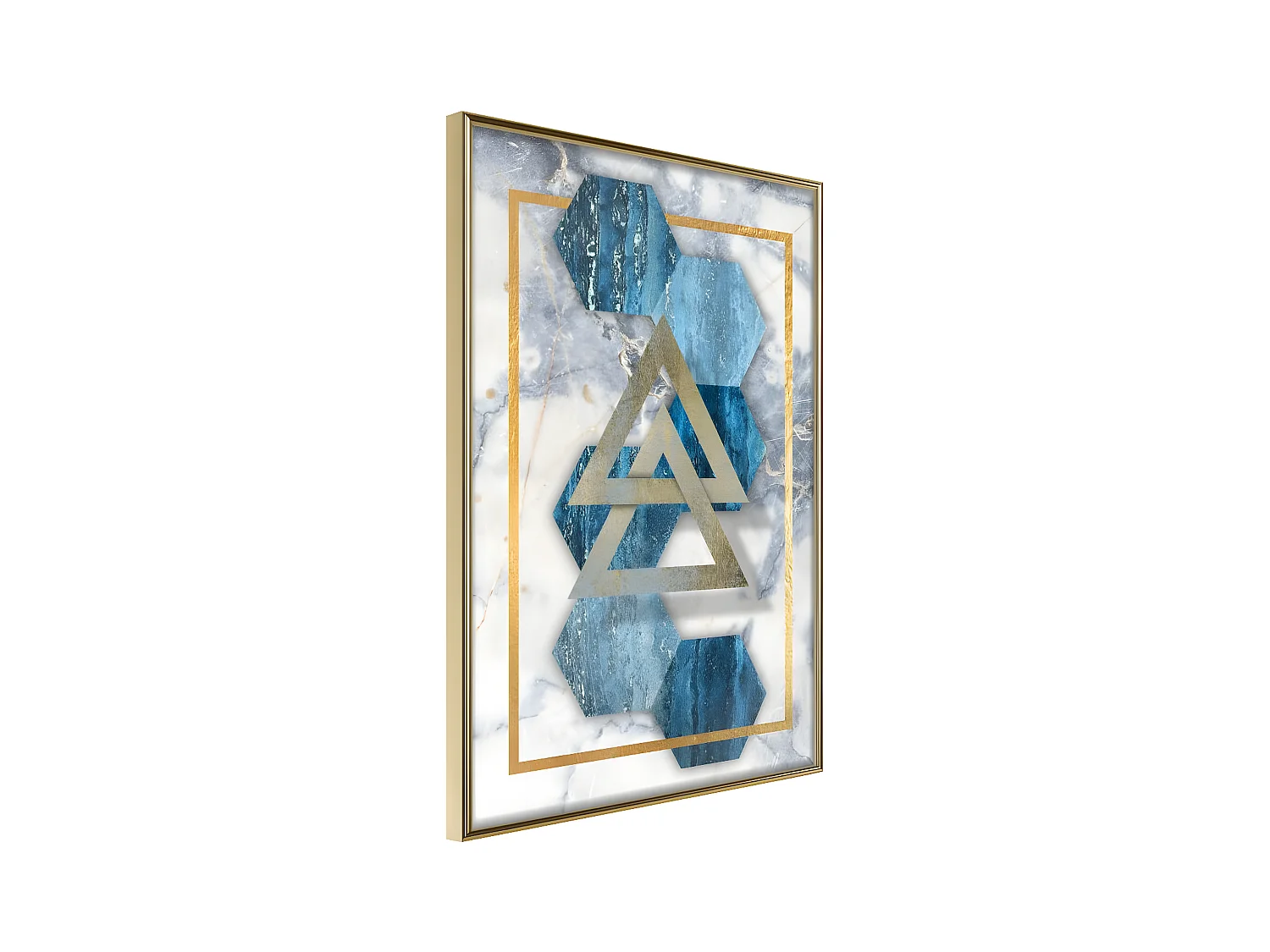 Affiche Murale Encadrée "Marble Composition I" 40 x 60 cm Or