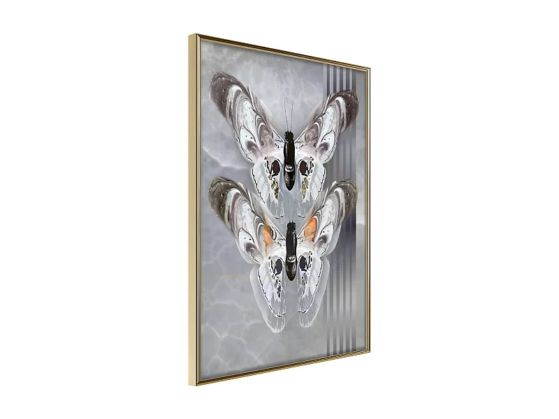 Affiche Murale Encadrée "Two Moths" 30 x 42 cm Or