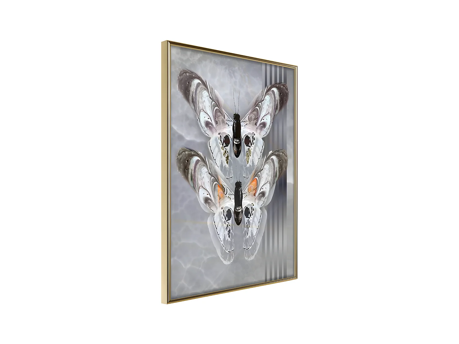 Affiche Murale Encadrée "Two Moths" 30 x 42 cm Or