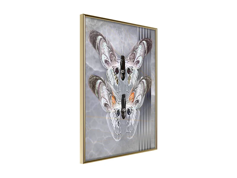 Affiche Murale Encadrée "Two Moths" 30 x 42 cm Or