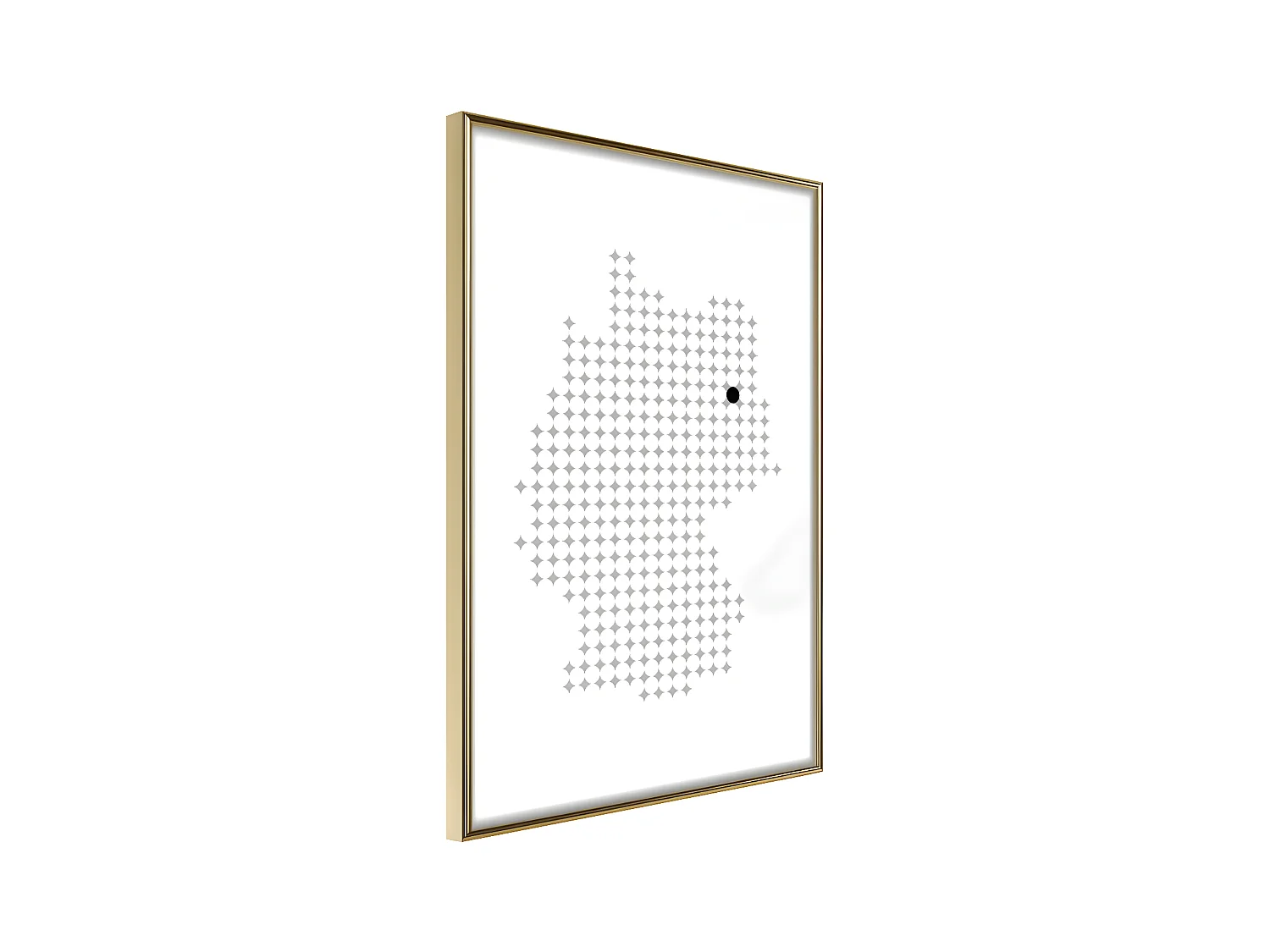 Affiche Murale Encadrée "Pixel Map of Germany" 40 x 60 cm Or