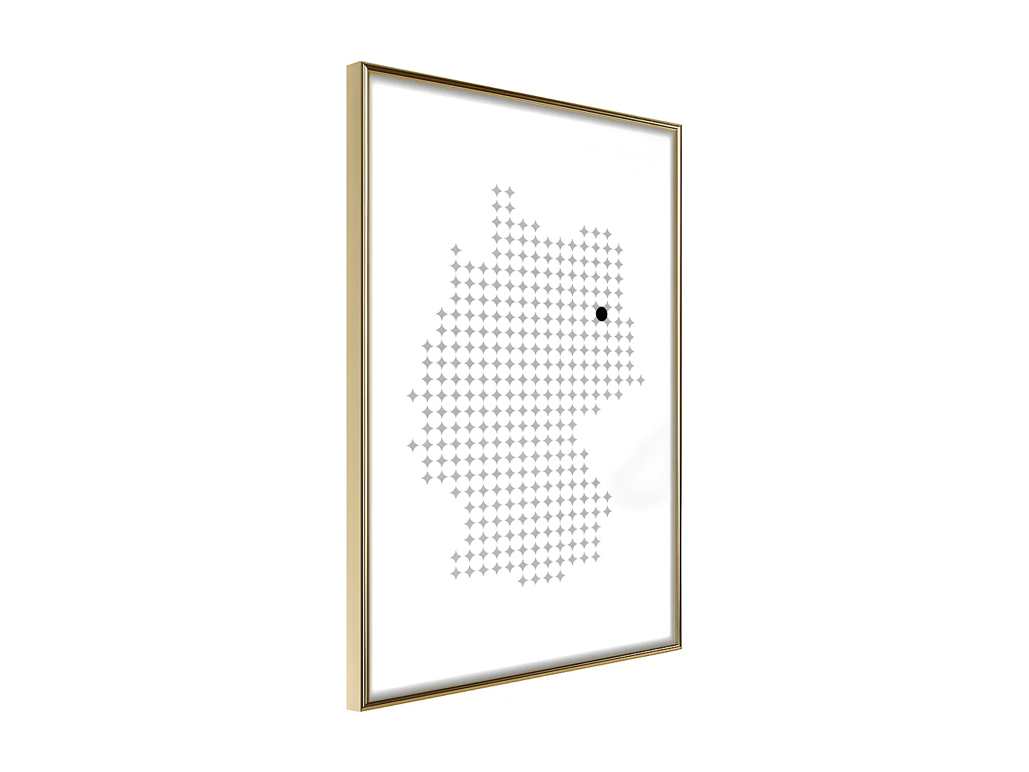 Affiche Murale Encadrée "Pixel Map of Germany" 40 x 60 cm Or