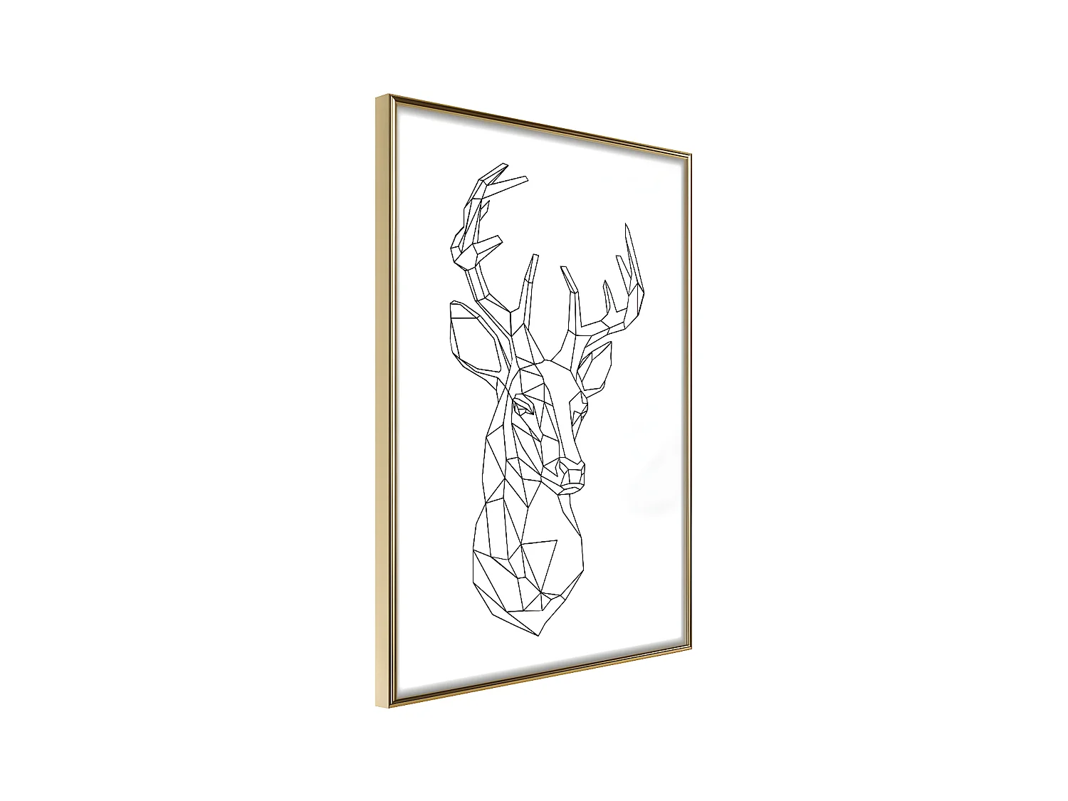 Affiche Murale Encadrée "Minimalist Deer" 30 x 42 cm Or