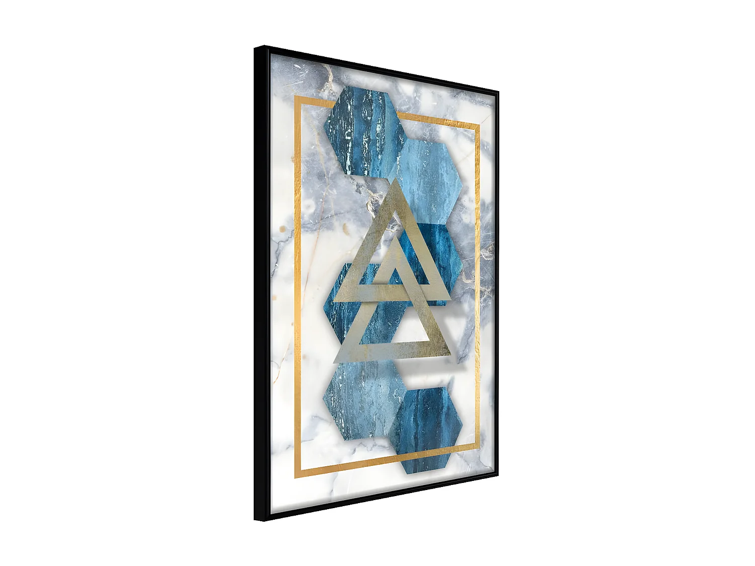 Affiche Murale Encadrée "Marble Composition I" 30 x 42 cm Noir