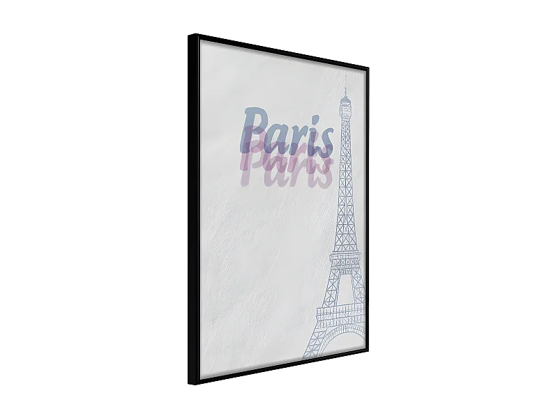 Affiche Murale Encadrée "Pastel Paris" 21 x 30 cm Noir
