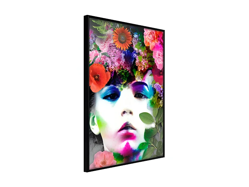 Affiche Murale Encadrée "Flower Coronet" 21 x 30 cm Noir