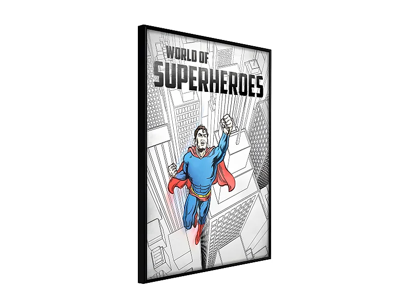 Affiche Murale Encadrée "Superhero" 40 x 60 cm Noir