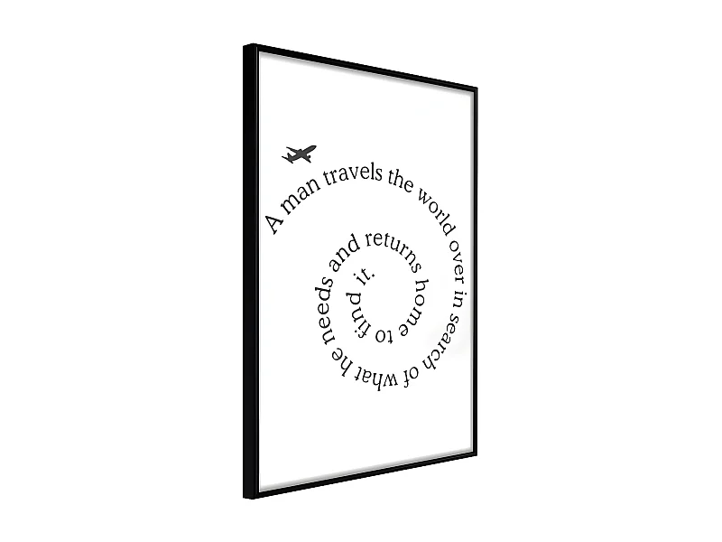 Affiche Murale Encadrée "Travel Broadens the Mind" 21 x 30 cm Noir