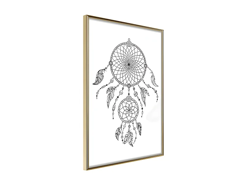 Affiche Murale Encadrée "Catch Your Dreams" 40 x 60 cm Or