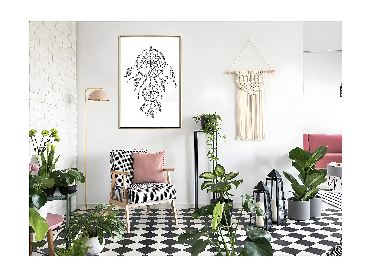 Affiche Murale Encadrée "Catch Your Dreams" 40 x 60 cm Or