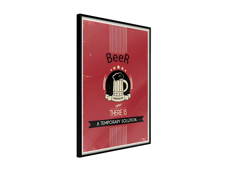 Affiche Murale Encadrée "Temporary Solution" 40 x 60 cm Noir