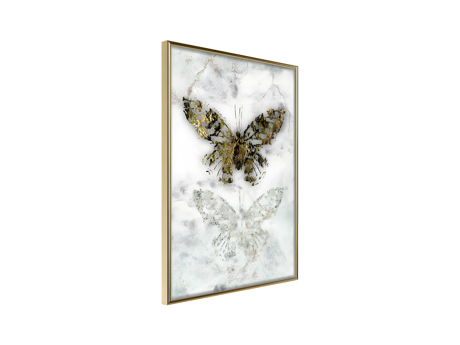 Affiche Murale Encadrée "Butterfly Fossils" 40 x 60 cm Or