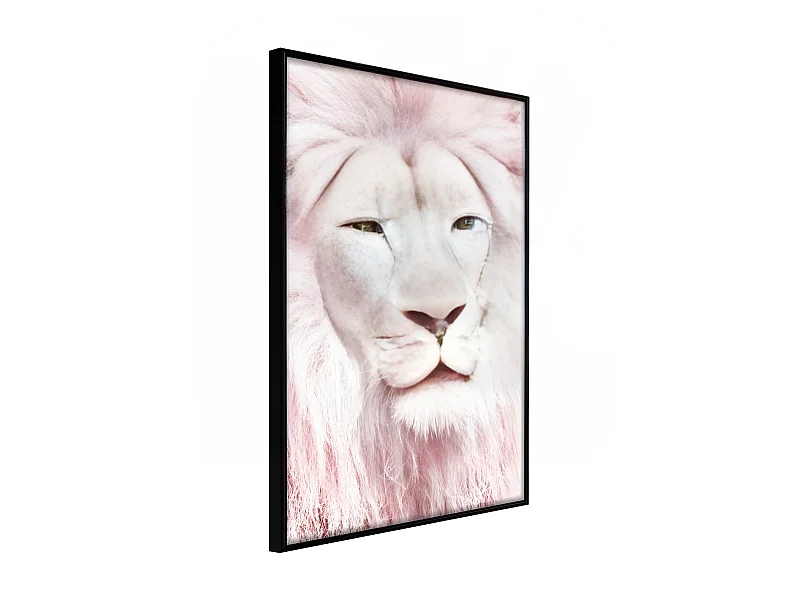 Affiche Murale Encadrée "Dreamy Lion" 21 x 30 cm Noir