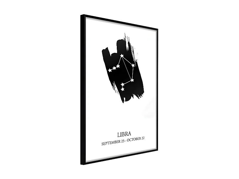 Affiche Murale Encadrée "Zodiac Libra I" 21 x 30 cm Noir