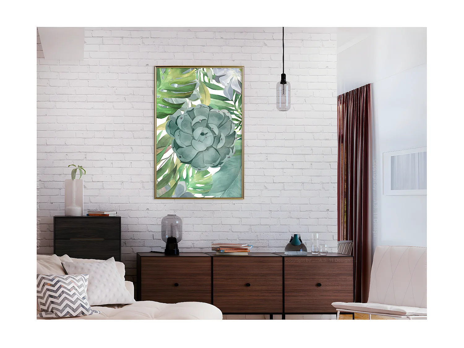 Affiche Murale Encadrée "So Green" 40 x 60 cm Or