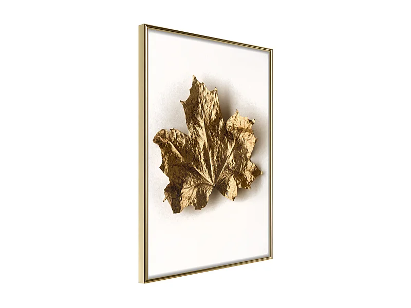 Affiche Murale Encadrée "Dried Maple Leaf" 40 x 60 cm Or