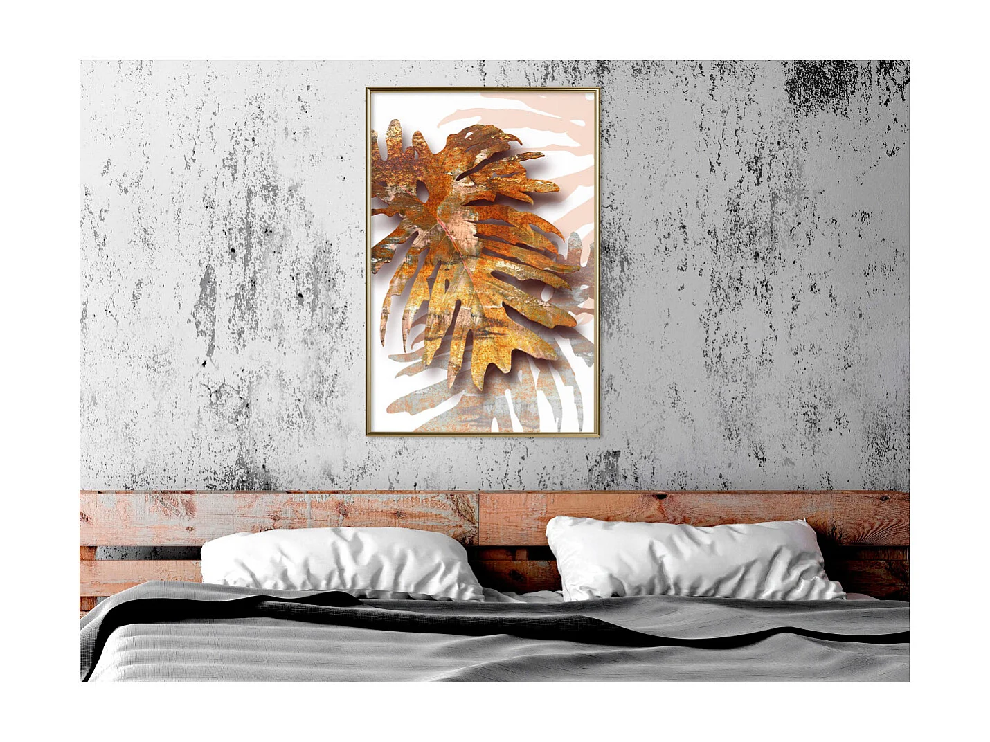 Affiche Murale Encadrée "September Leaves" 40 x 60 cm Or