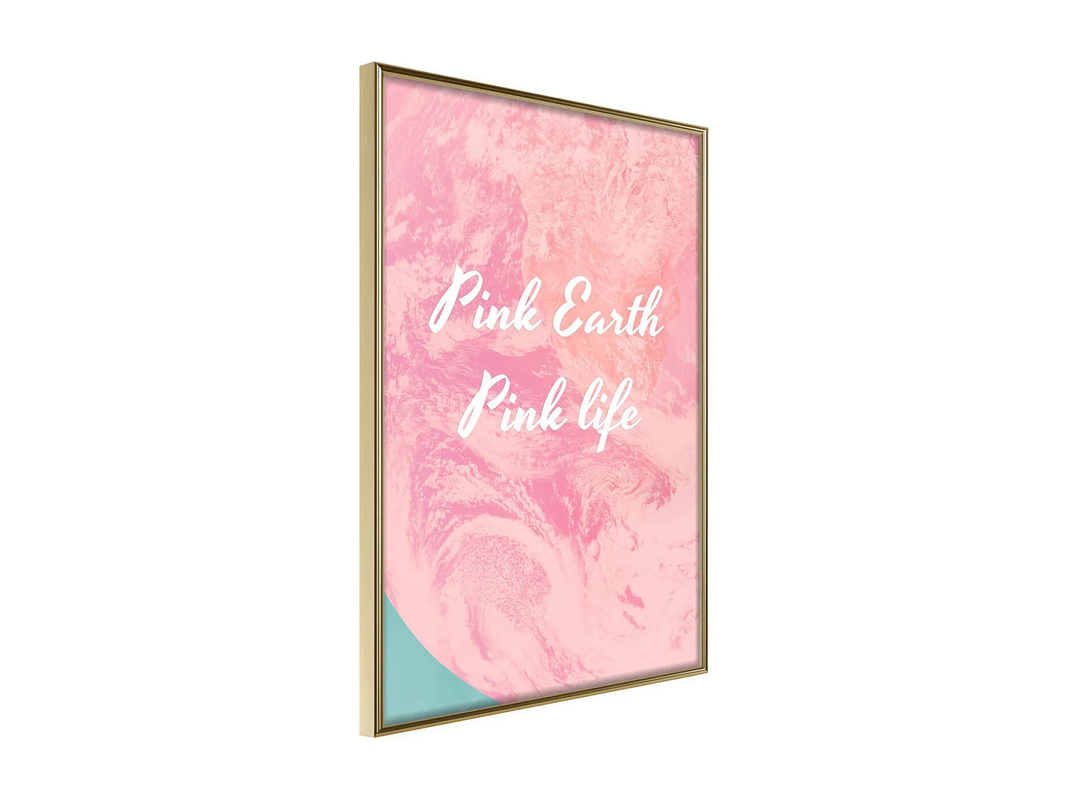 Affiche Murale Encadrée "Pink Life" 21 x 30 cm Or