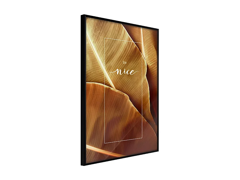 Affiche Murale Encadrée "Banana Leaves with a Message Sepia" 21 x 30 cm Noir