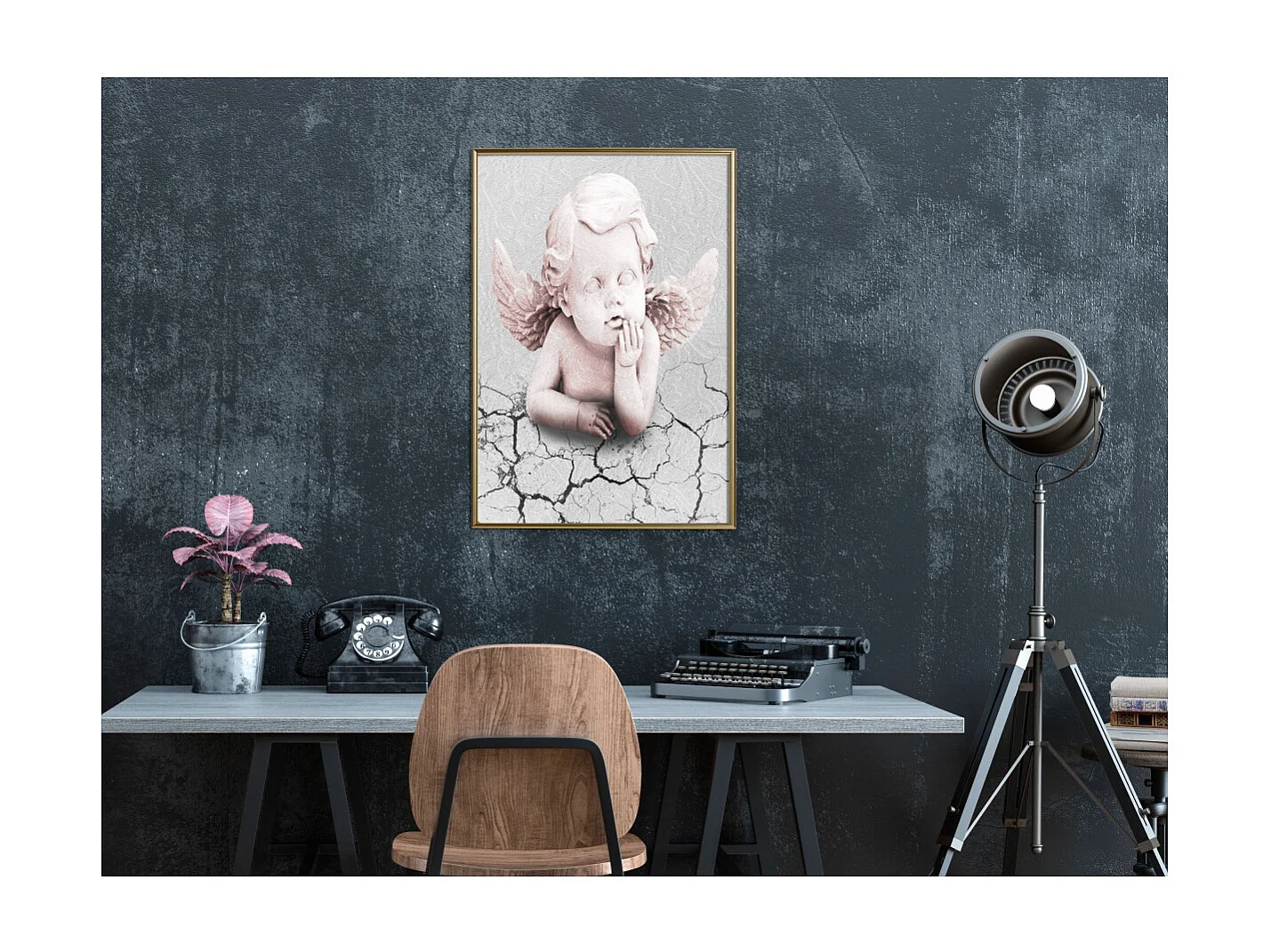 Affiche Murale Encadrée "Cherub" 40 x 60 cm Or