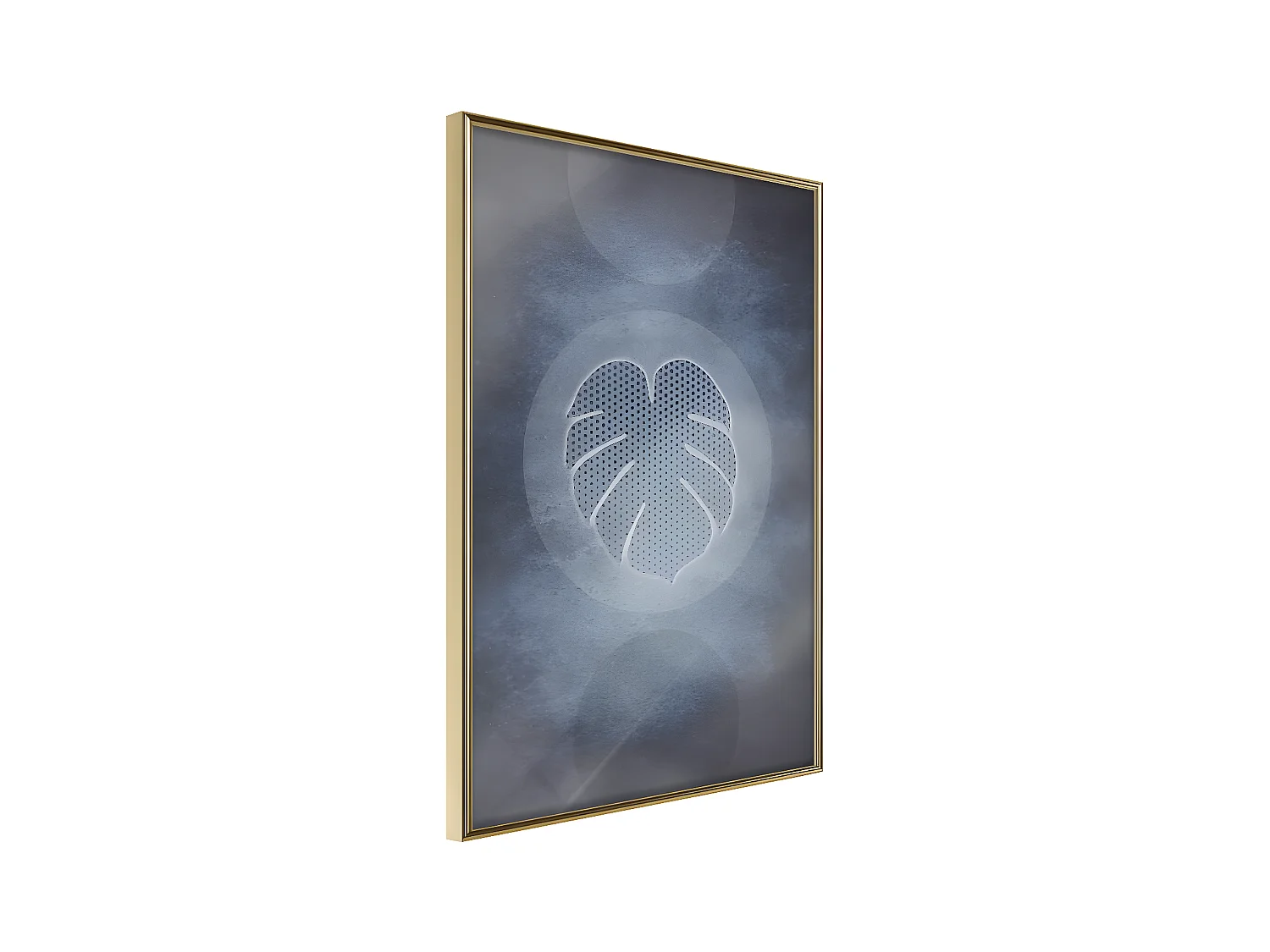 Affiche Murale Encadrée "Leaf in the Center" 21 x 30 cm Or