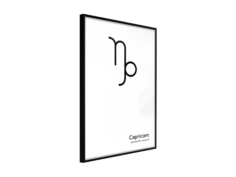 Affiche Murale Encadrée "Zodiac Capricorn II" 30 x 42 cm Noir