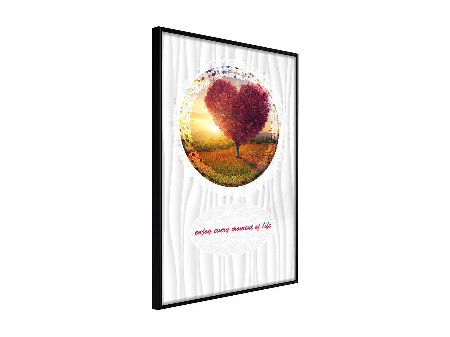 Affiche Murale Encadrée "Heart Tree II" 30 x 42 cm Noir