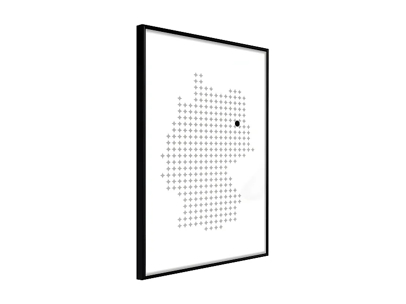 Affiche Murale Encadrée "Pixel Map of Germany" 30 x 42 cm Noir