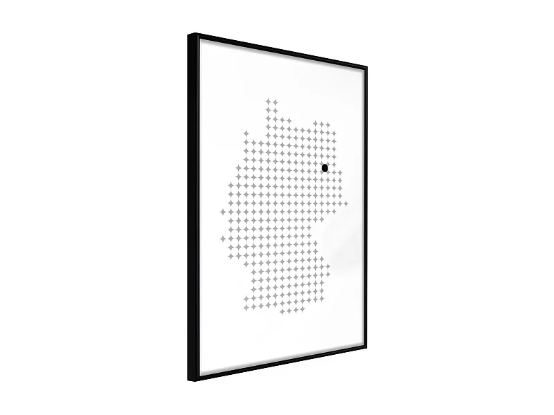 Affiche Murale Encadrée "Pixel Map of Germany" 30 x 42 cm Noir