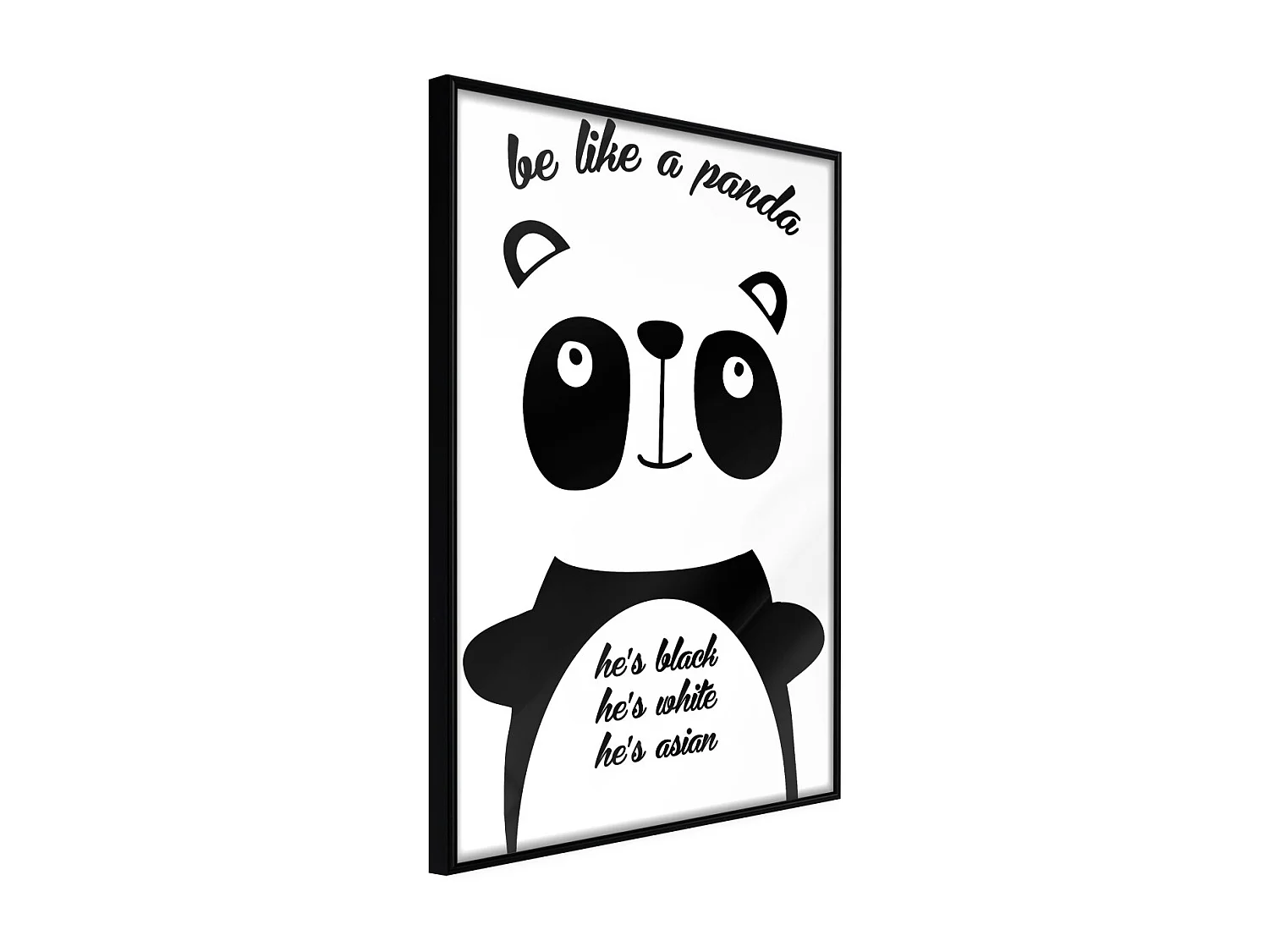 Affiche Murale Encadrée "Tolerant Panda" 40 x 60 cm Noir