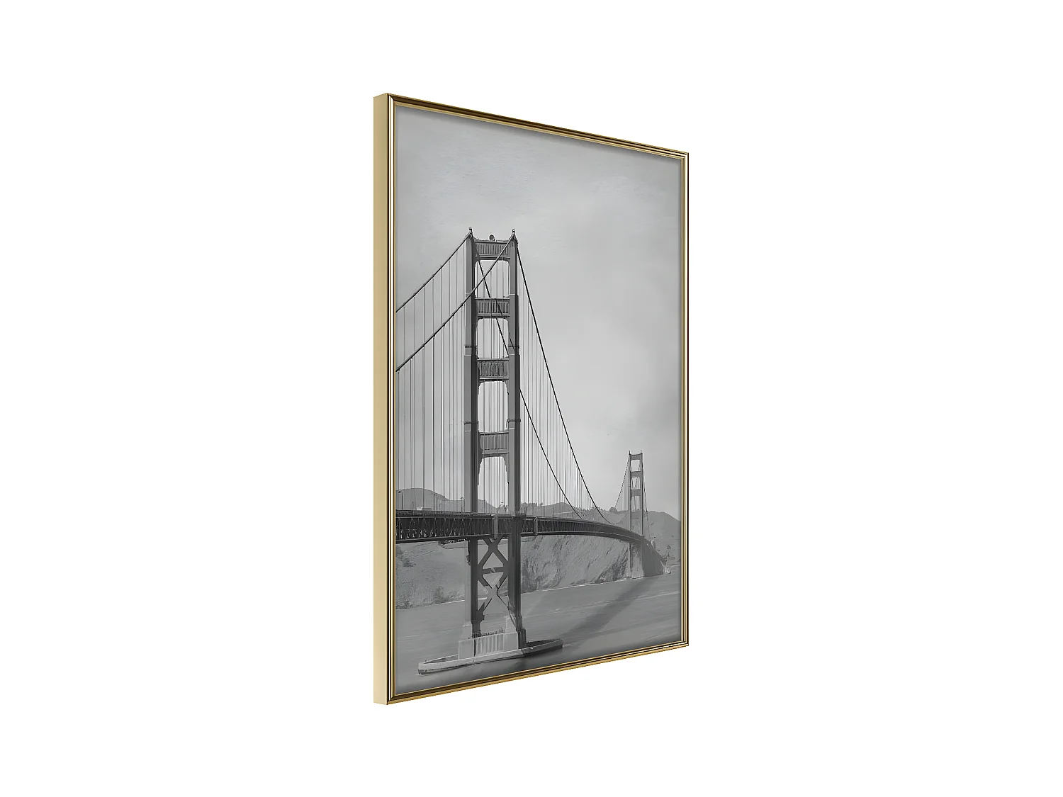 Affiche Murale Encadrée "Bridge in San Francisco II" 30 x 42 cm Or