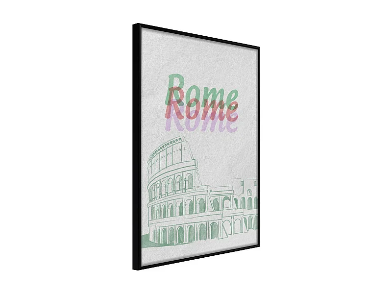 Affiche Murale Encadrée "Pastel Rome" 40 x 60 cm Noir
