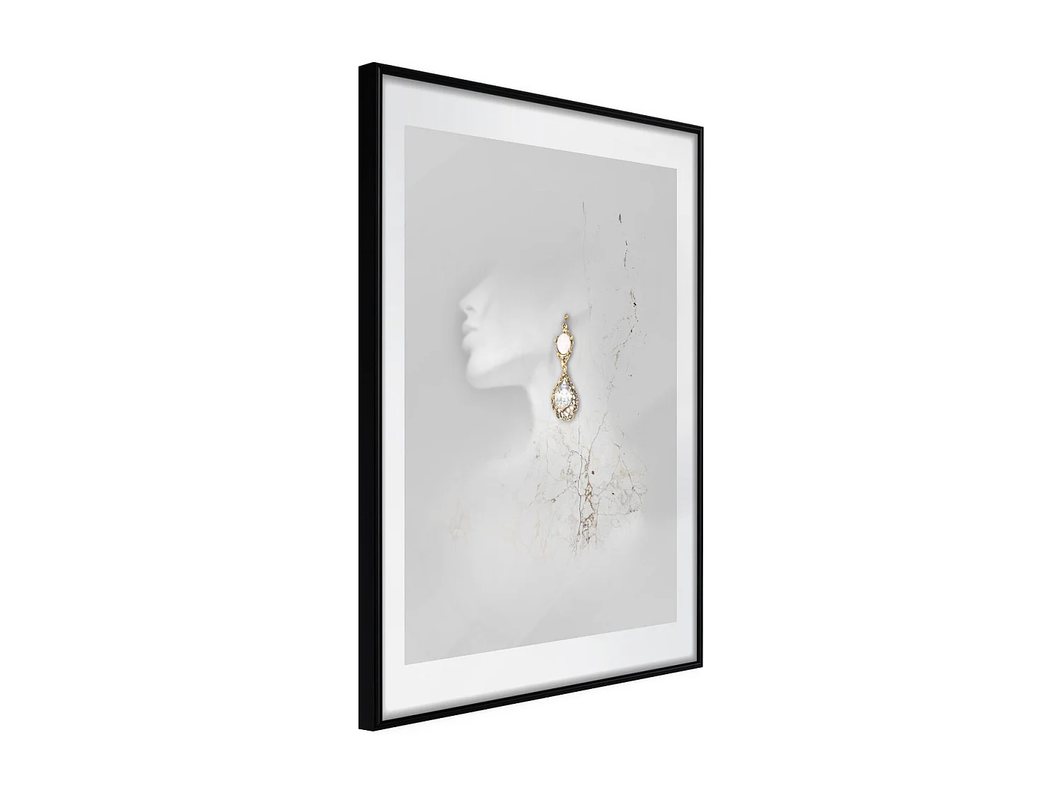 Affiche Murale Encadrée "Jewelry is the Best Gift" 30 x 42 cm Noir