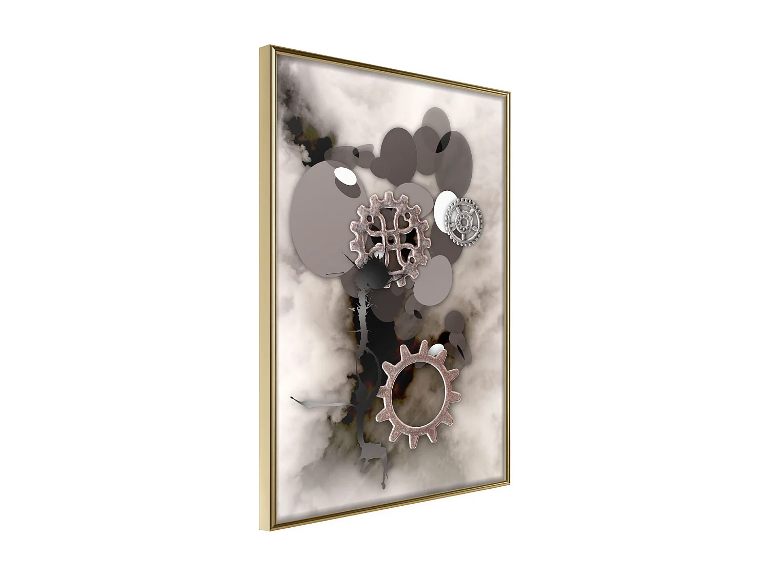 Affiche Murale Encadrée "Ancient Mechanism" 30 x 42 cm Or