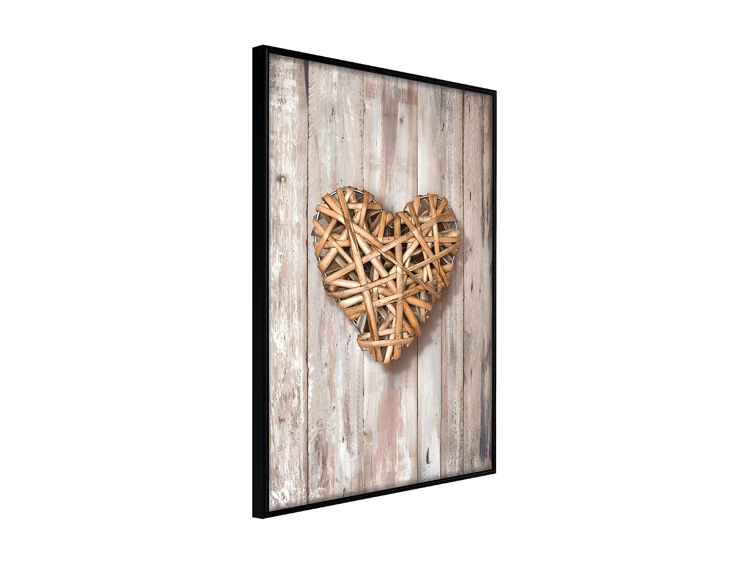 Affiche Murale Encadrée "Wicker Love" 21 x 30 cm Noir