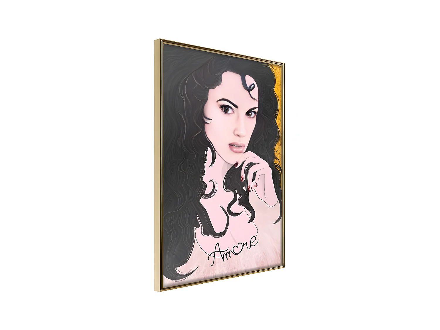 Affiche Murale Encadrée "Tumbling Curls" 30 x 42 cm Or