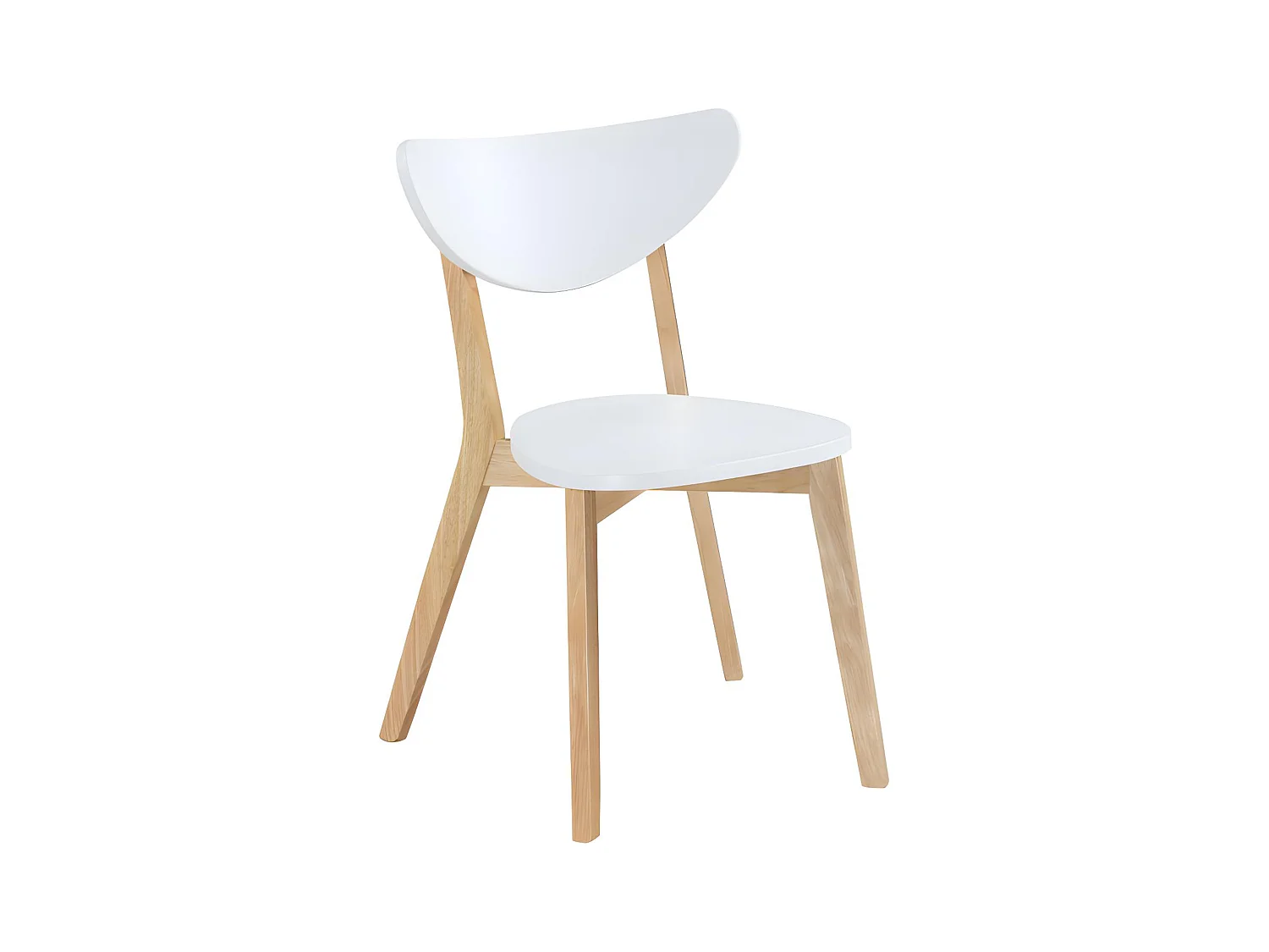 Lot de 2 chaises CARINE - Hévéa massif et MDF - Blanc