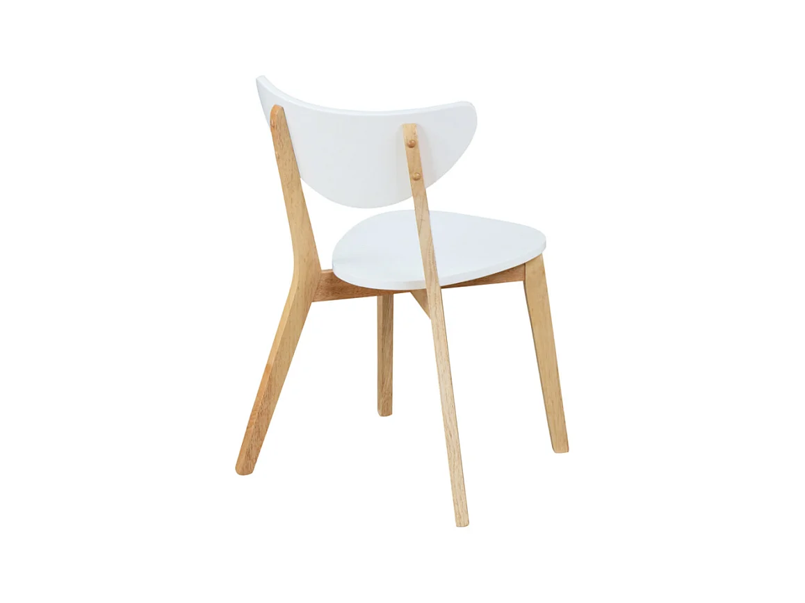 Lot de 2 chaises CARINE - Hévéa massif et MDF - Blanc