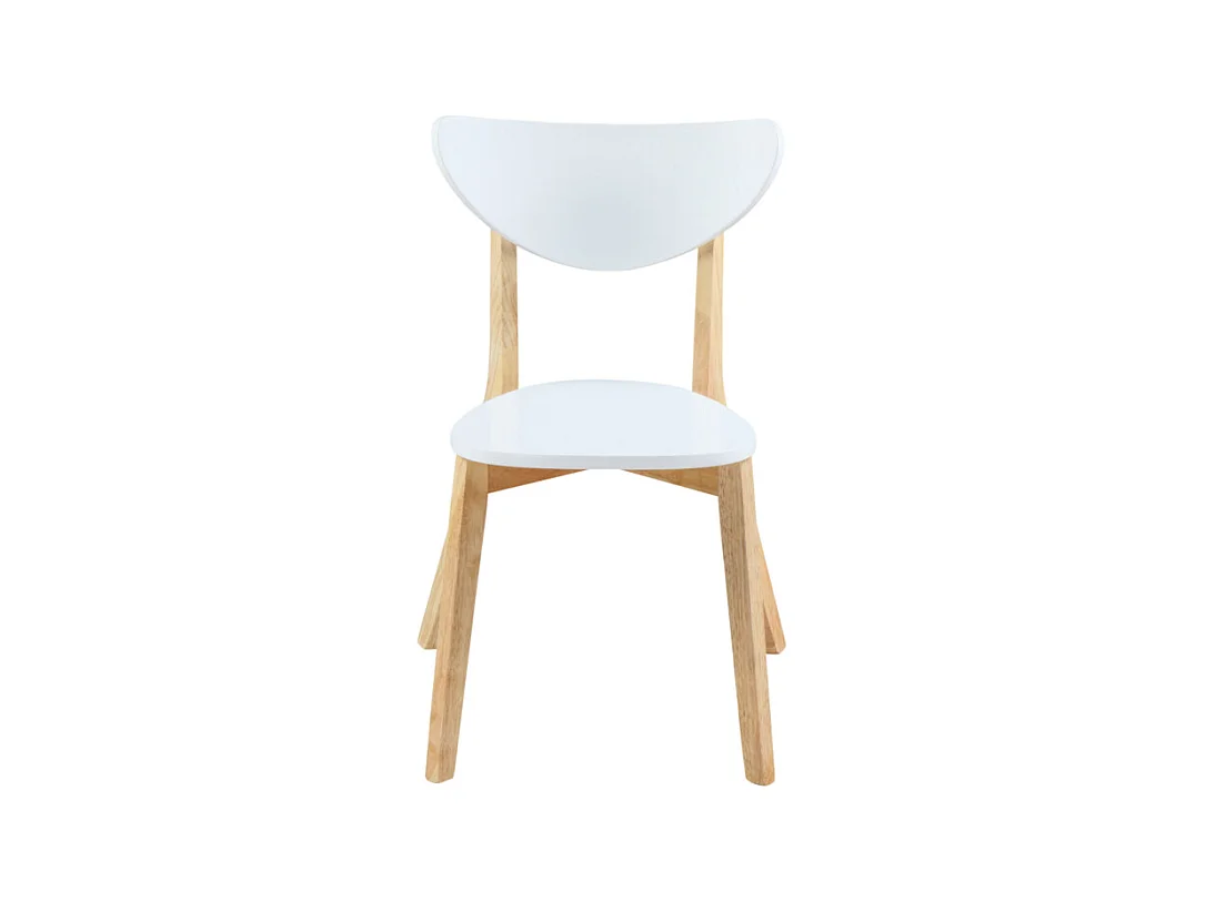 Lot de 2 chaises CARINE - Hévéa massif et MDF - Blanc