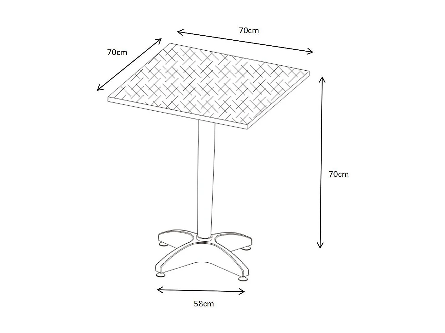 Tuinset tafel en stoelen van aluminium  - kleine vierkante tafel en twee stoelen - MONTMARTRE