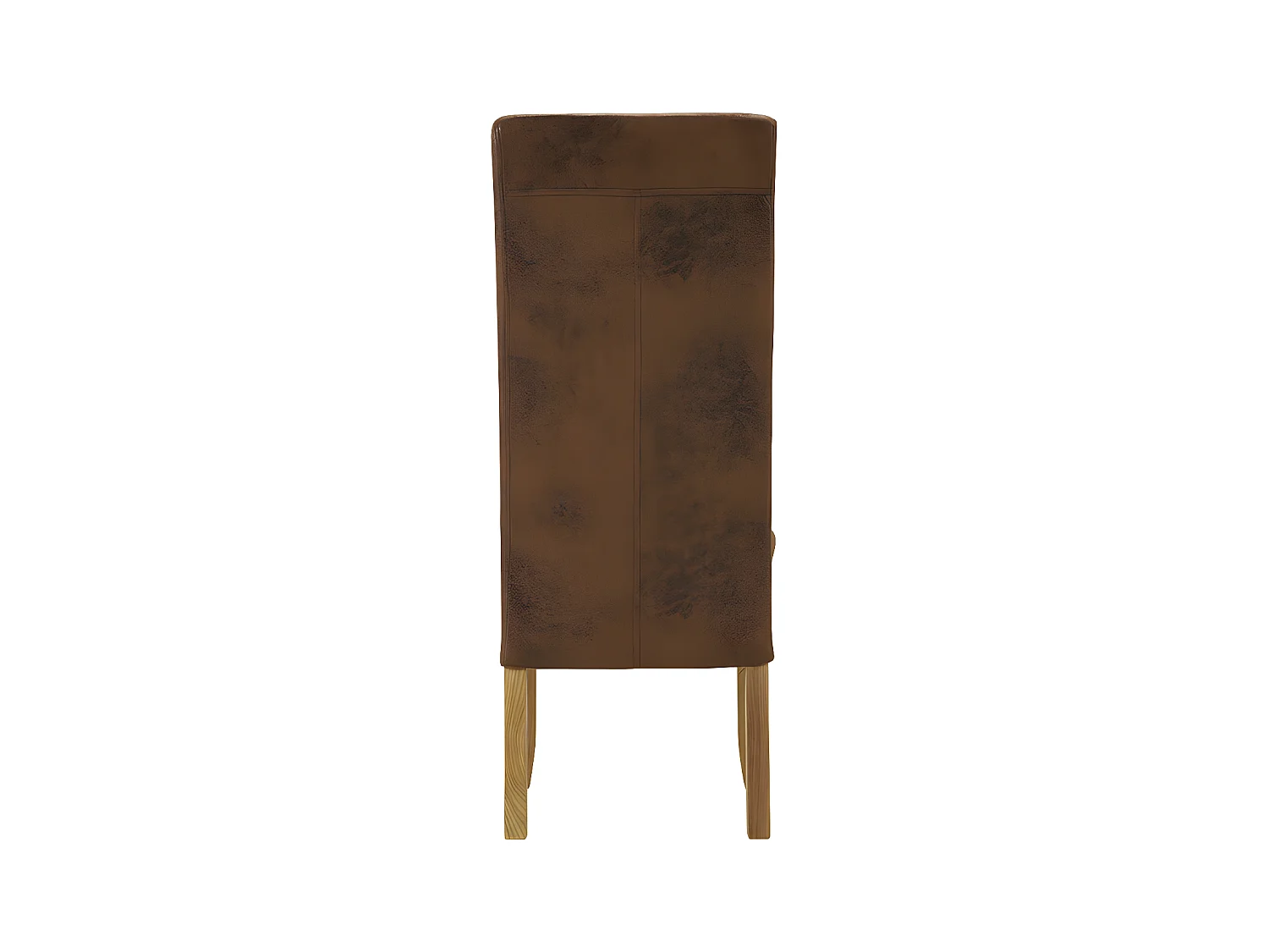 Lot de 2 chaises SANTOS - Microfibre aspect cuir vieilli - Pieds bois clair