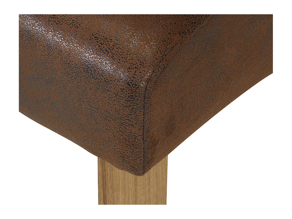 Lot de 2 chaises SANTOS - Microfibre aspect cuir vieilli - Pieds bois clair